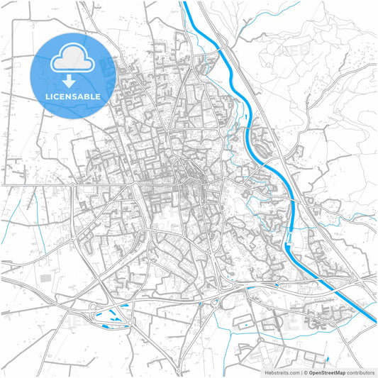 Salon-de-Provence, Bouches-du-Rhône, France, city map with high resolution roads.