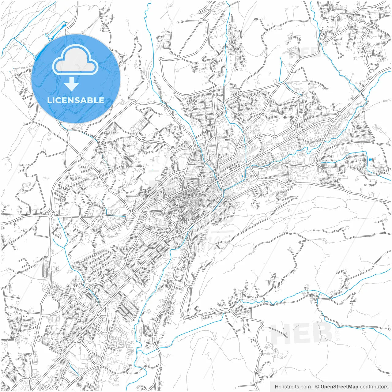 Gap, Hautes-Alpes, France, city map with high resolution roads.