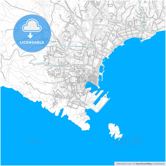 La Ciotat, Bouches-du-Rhône, France, city map with high resolution roads.