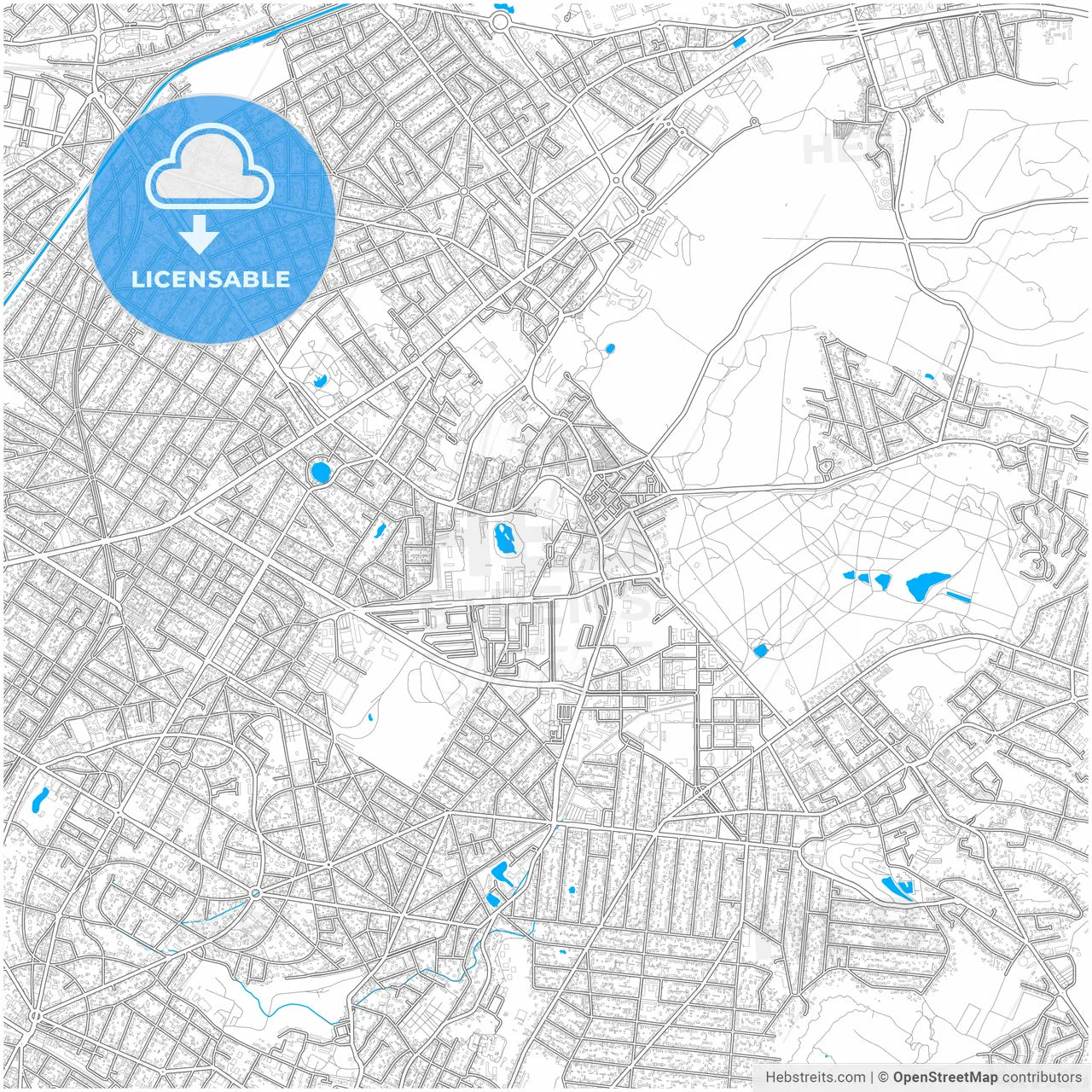 Clichy-sous-Bois, Seine-Saint-Denis, France, city map with high resolution roads.