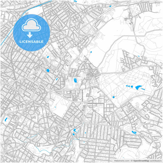 Clichy-sous-Bois, Seine-Saint-Denis, France, city map with high resolution roads.