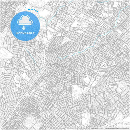 Chalandri, Attica, Greece, city map with high resolution roads.