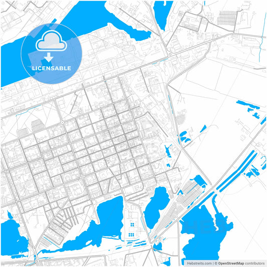 Severodvinsk, Arkhangelsk Oblast, Russia, city map with high resolution roads.
