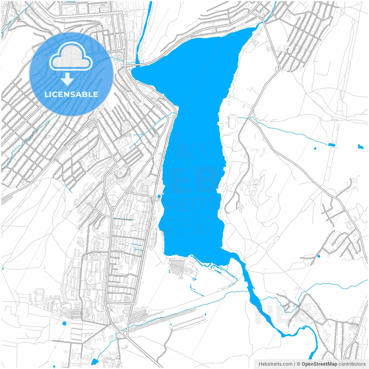 Zlatoust, Chelyabinsk Oblast, Russia, city map with high resolution roads.