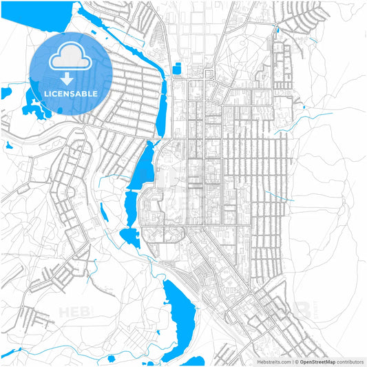 Miass, Chelyabinsk Oblast, Russia, city map with high resolution roads.