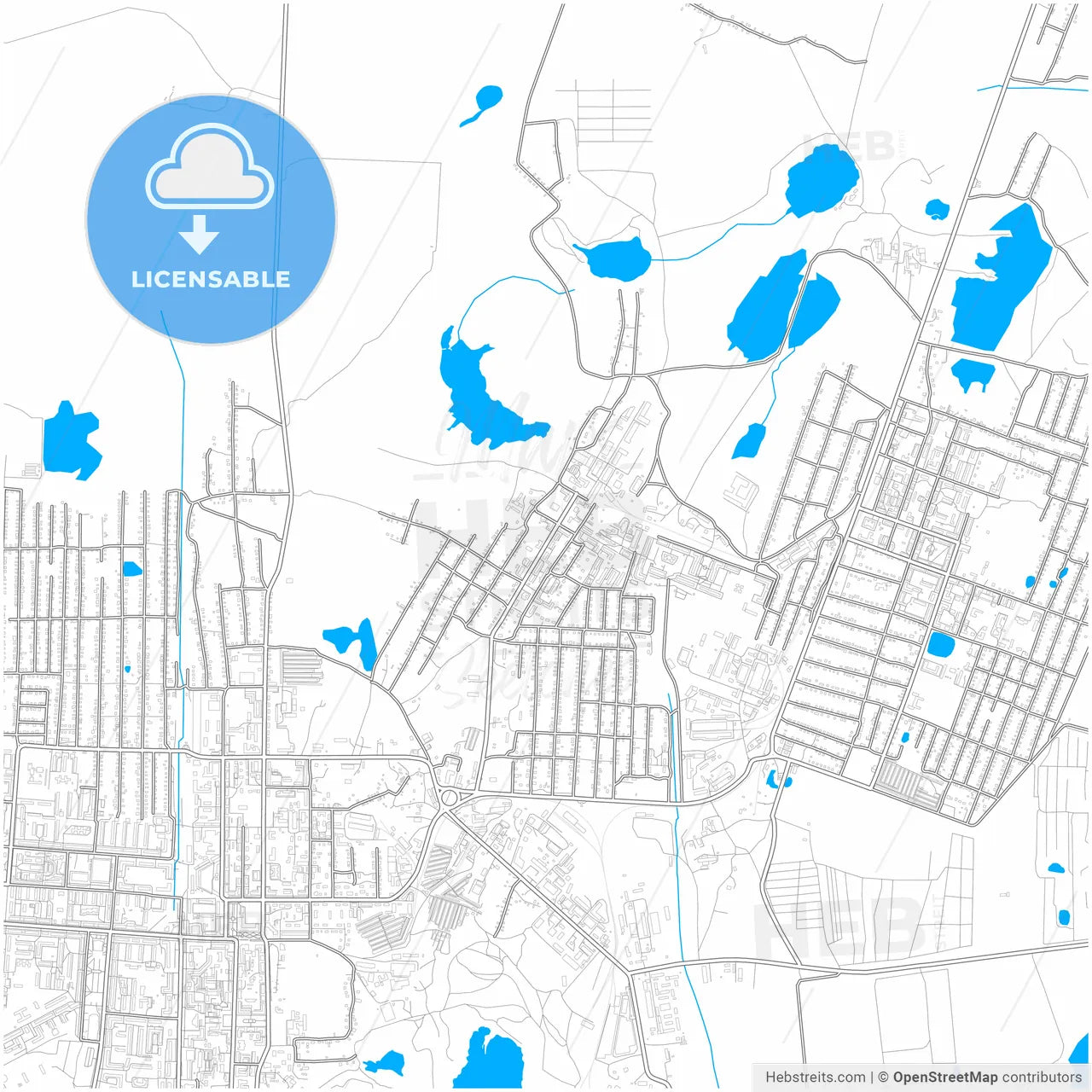 Kopeysk, Chelyabinsk Oblast, Russia, city map with high resolution roads.