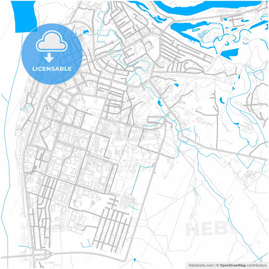 Kotlas, Arkhangelsk Oblast, Russia, city map with high resolution roads.
