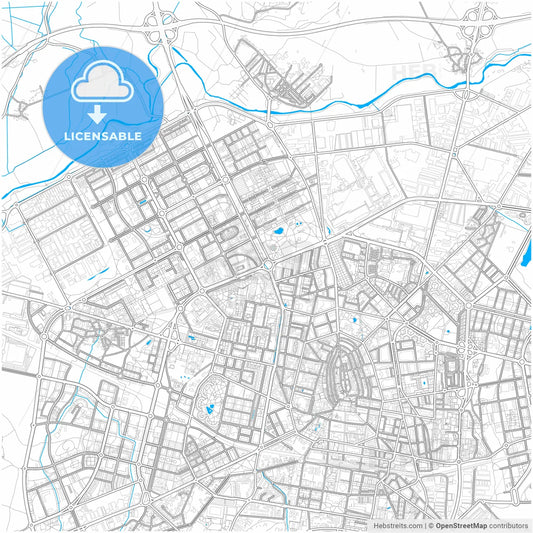 Gasteiz / Vitoria, Álava, Spain, city map with high resolution roads.