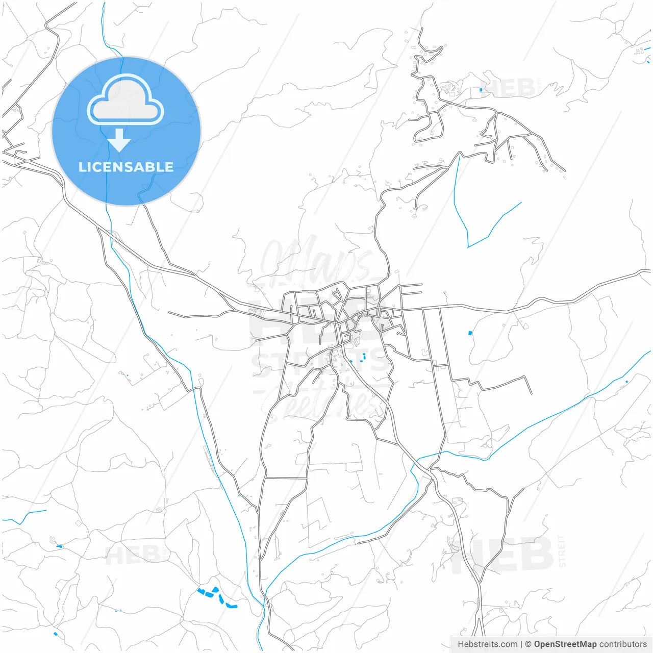 Calvià, Balearic Islands, Spain, city map with high resolution roads.