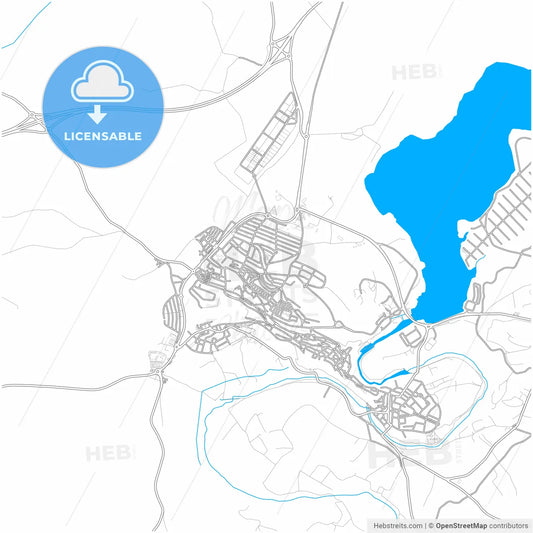 Arcos de la Frontera, Cádiz, Spain, city map with high resolution roads.