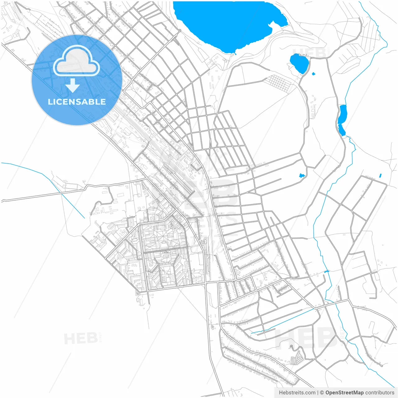 Avdiivka, Donetsk Oblast, Ukraine, city map with high resolution roads.