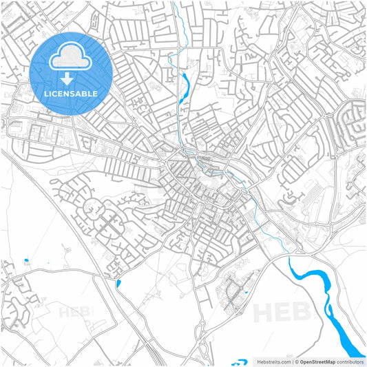 Luton, East of England, England, city map with high resolution roads.