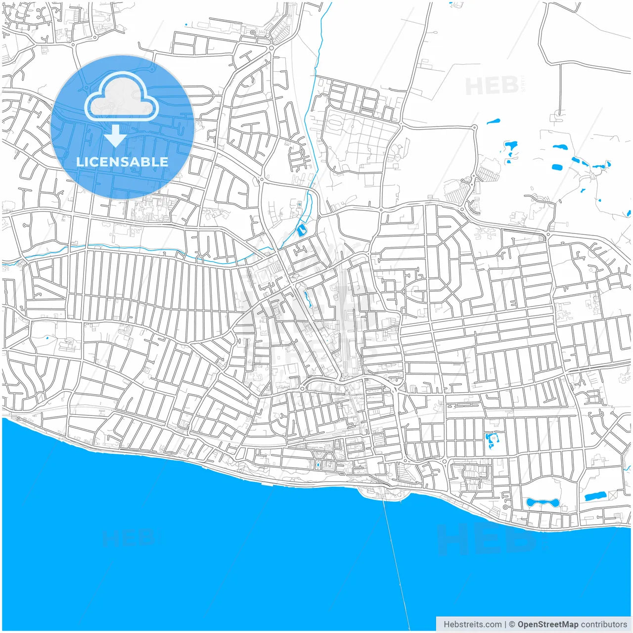 Southend-on-Sea, East of England, England, city map with high resolution roads.