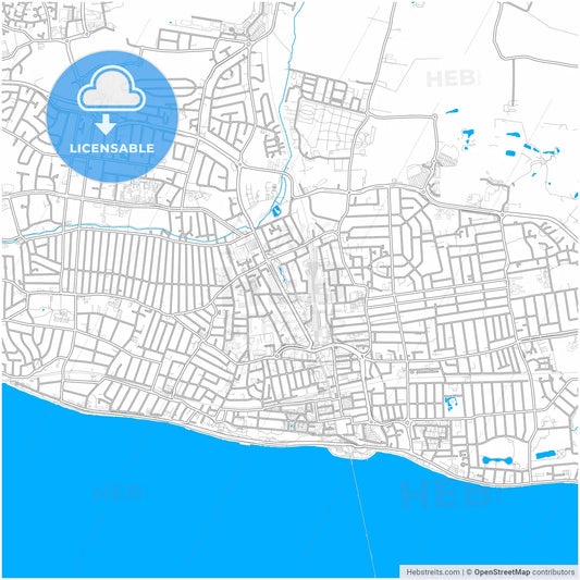 Southend-on-Sea, East of England, England, city map with high resolution roads.