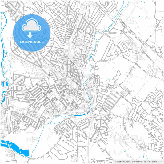 Watford, East of England, England, city map with high resolution roads.