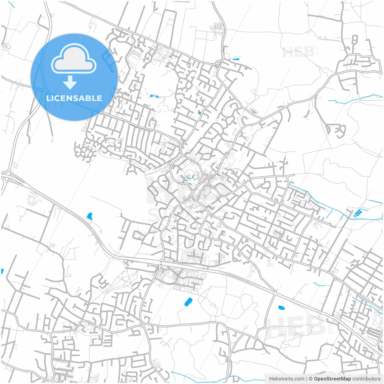 Rayleigh, East of England, England, city map with high resolution roads.