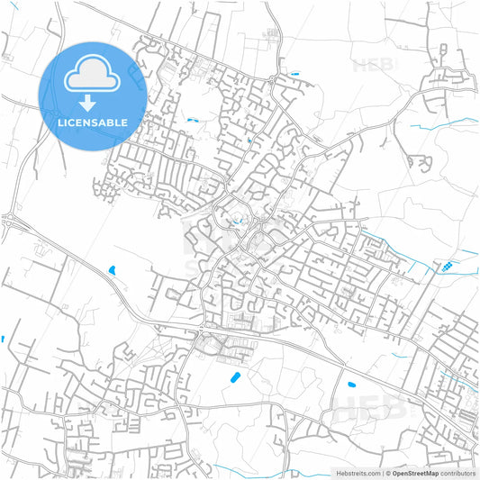 Rayleigh, East of England, England, city map with high resolution roads.