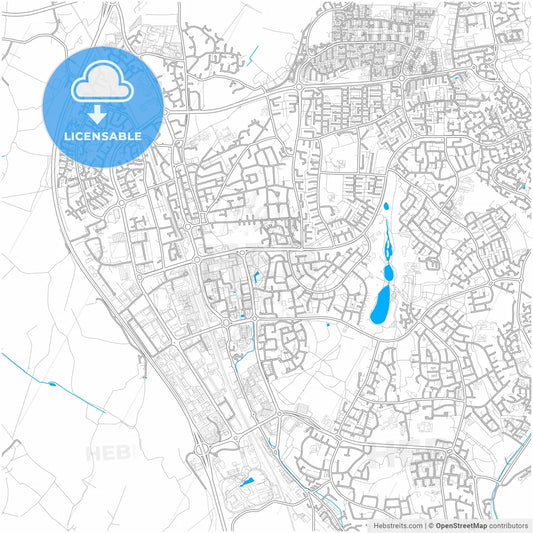 Stevenage, East of England, England, city map with high resolution roads.