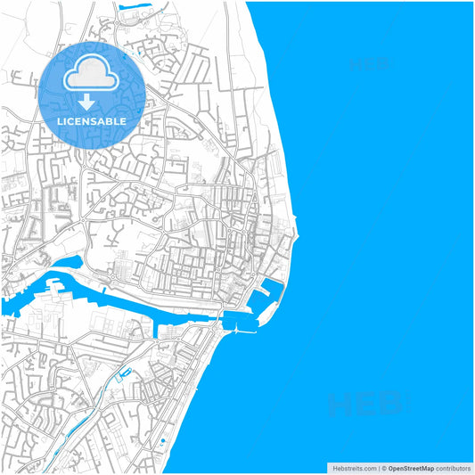 Lowestoft, East of England, England, city map with high resolution roads.