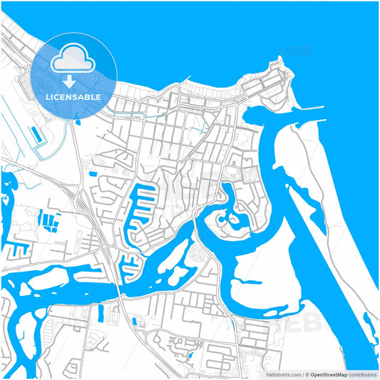 Gold Coast–Tweed Heads, Queensland/New South Wales, Australia, city map with high resolution roads.