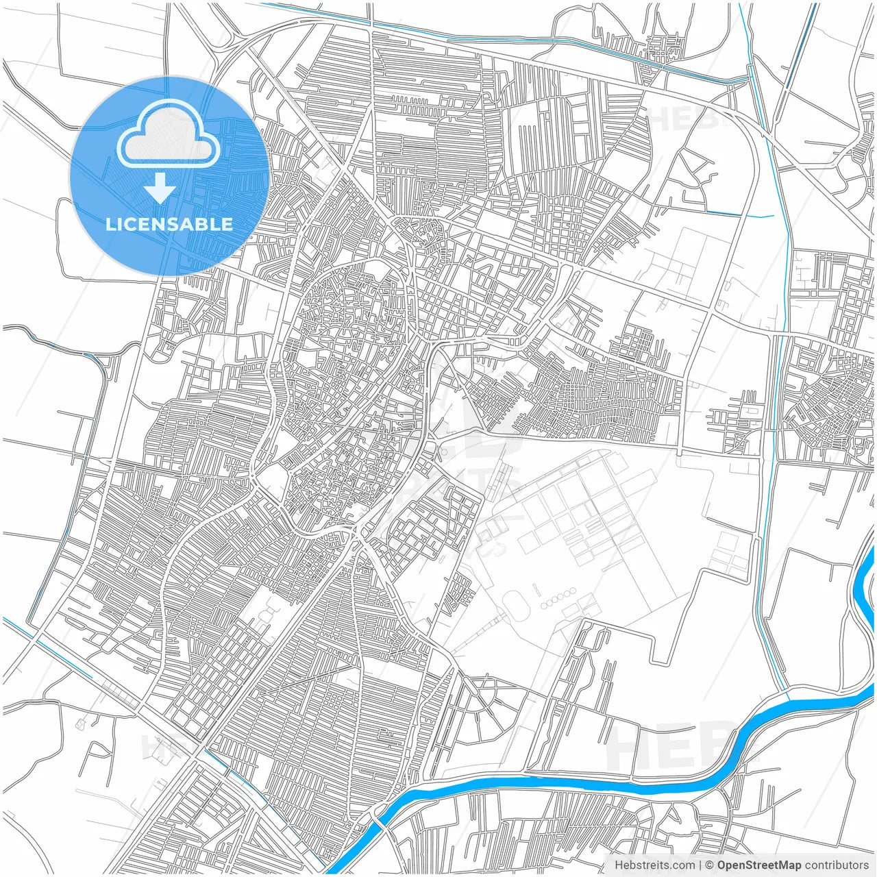Al Mahallah al Kubra, Egypt, city map with high resolution roads.