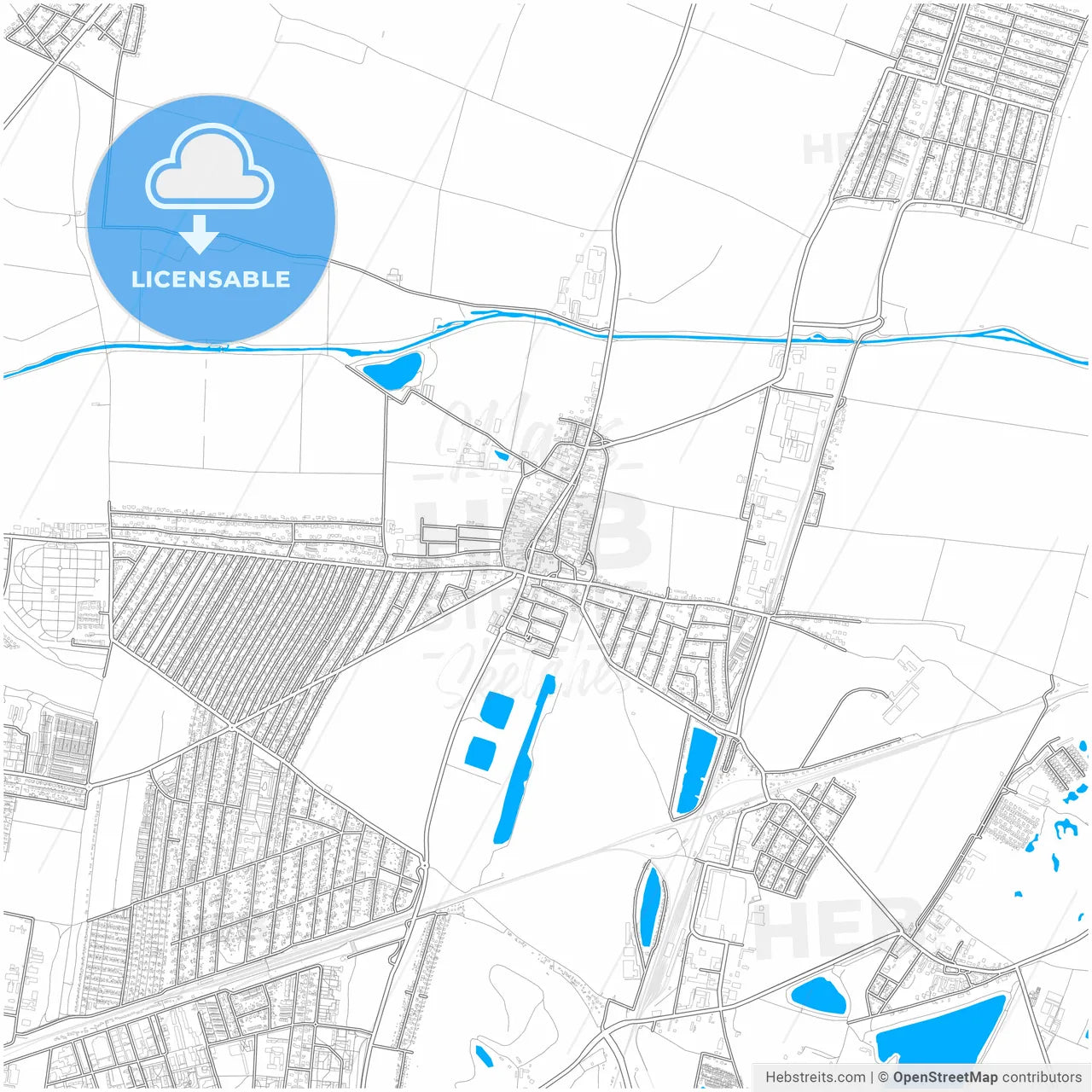 Gerasdorf bei Wien, Lower Austria, Austria, city map with high resolution roads.