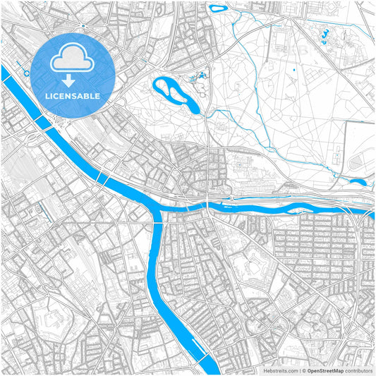 Charenton-le-Pont, Val-de-Marne, France, city map with high resolution roads.