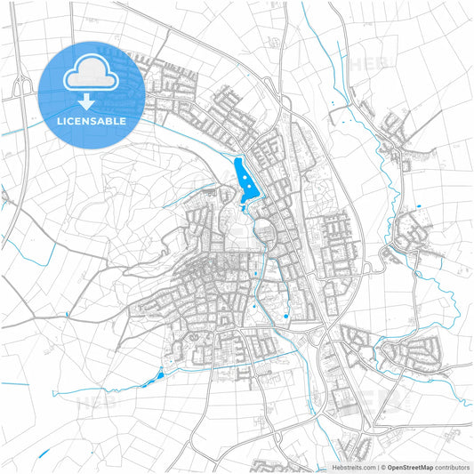 Bad Nauheim, Hesse, Germany, city map with high resolution roads.
