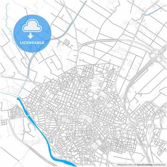 Katerini, Central Macedonia, Greece, city map with high resolution roads.