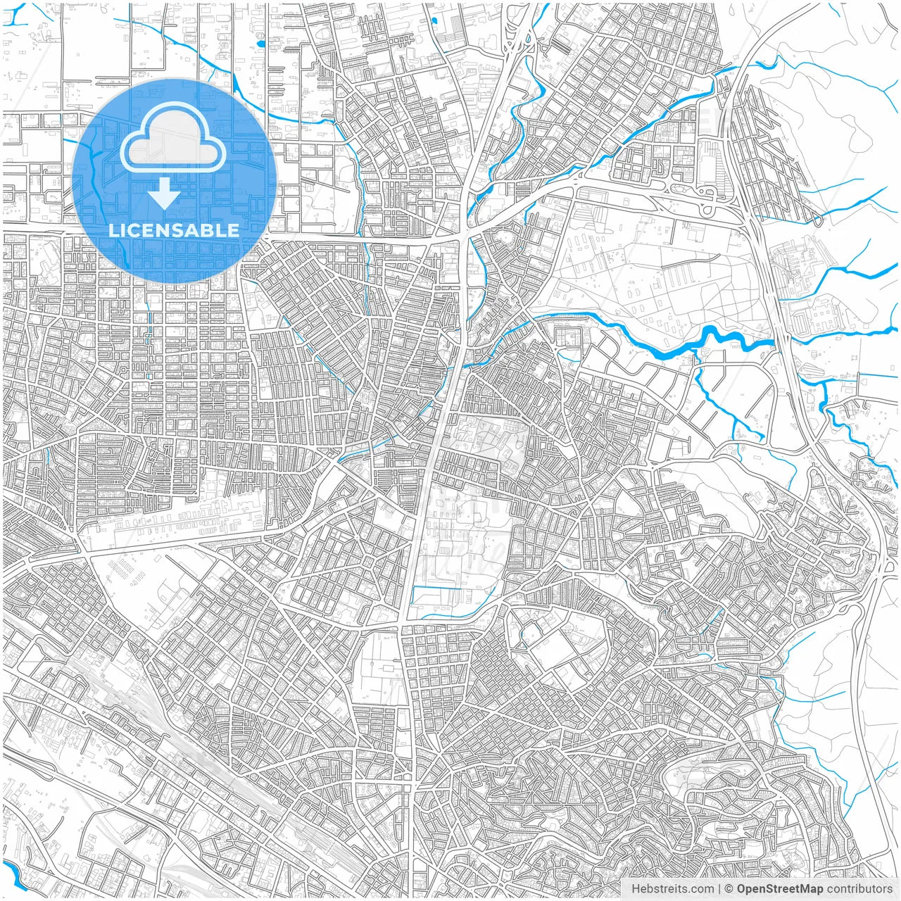 Stavroupoli, Central Macedonia, Greece, city map with high resolution roads.