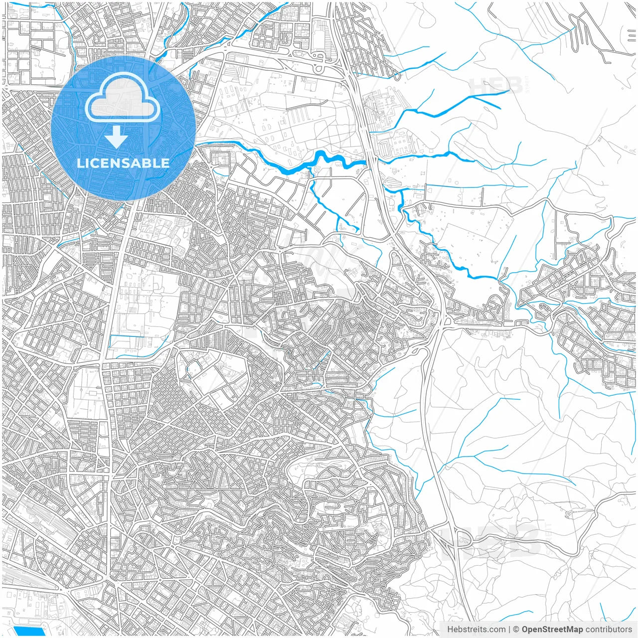 Polichni, Central Macedonia, Greece, city map with high resolution roads.