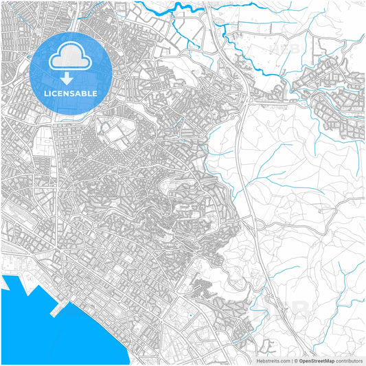 Sykies, Central Macedonia, Greece, city map with high resolution roads.