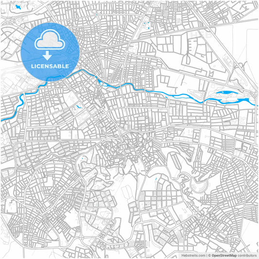 Eskişehir, Eskişehir, Turkey, city map with high resolution roads.