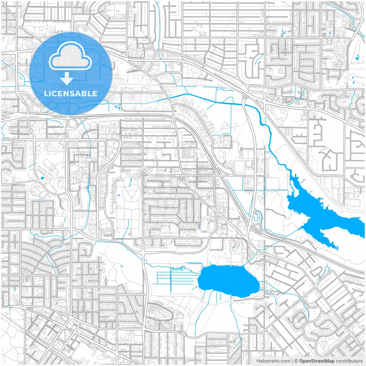 Burnaby, British Columbia, Canada, city map with high resolution roads.