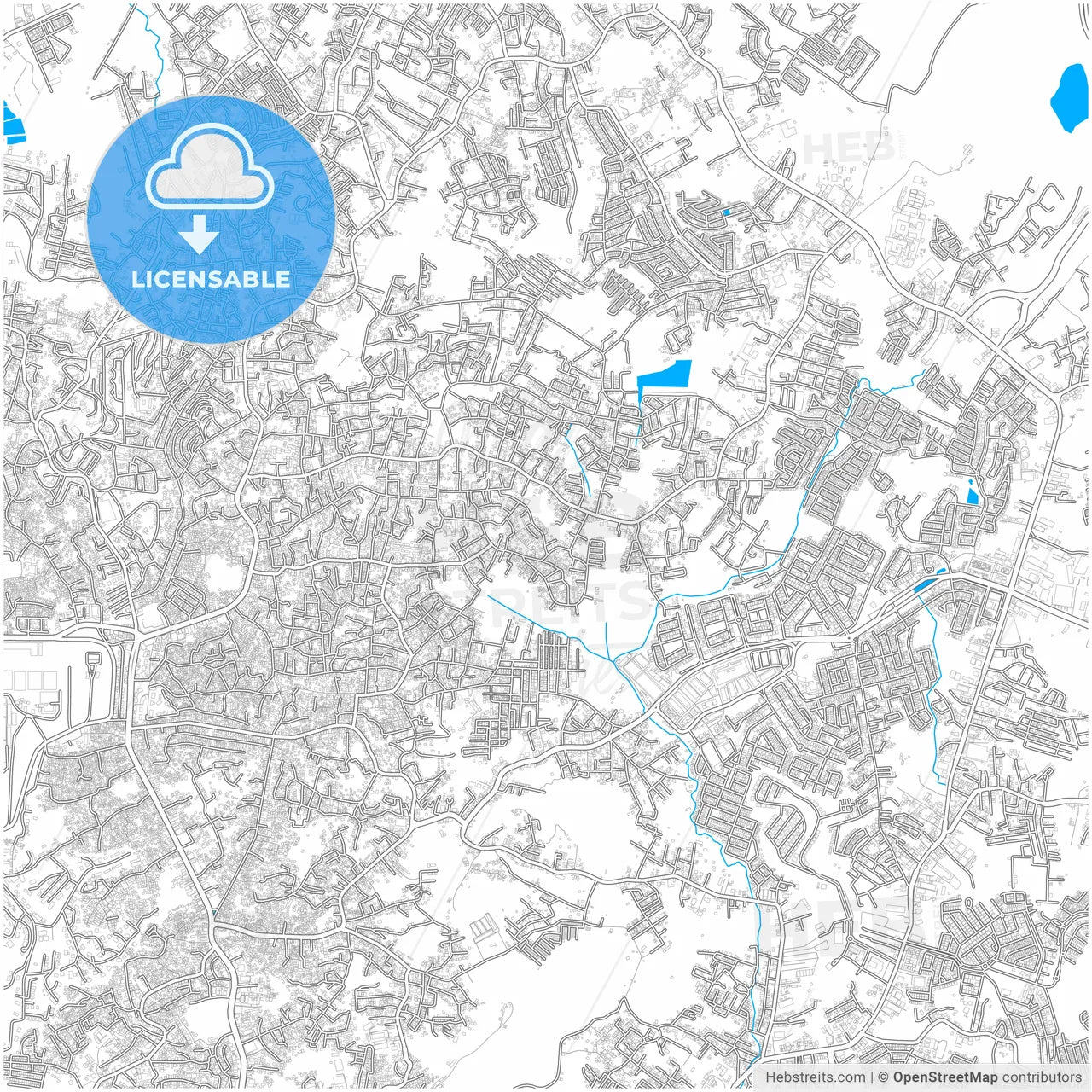 Balikpapan, East Kalimantan, Indonesia, city map with high resolution roads.