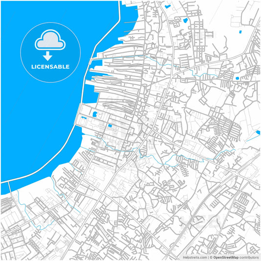 Chaophraya Surasak, Chonburi, Thailand, city map with high resolution roads.
