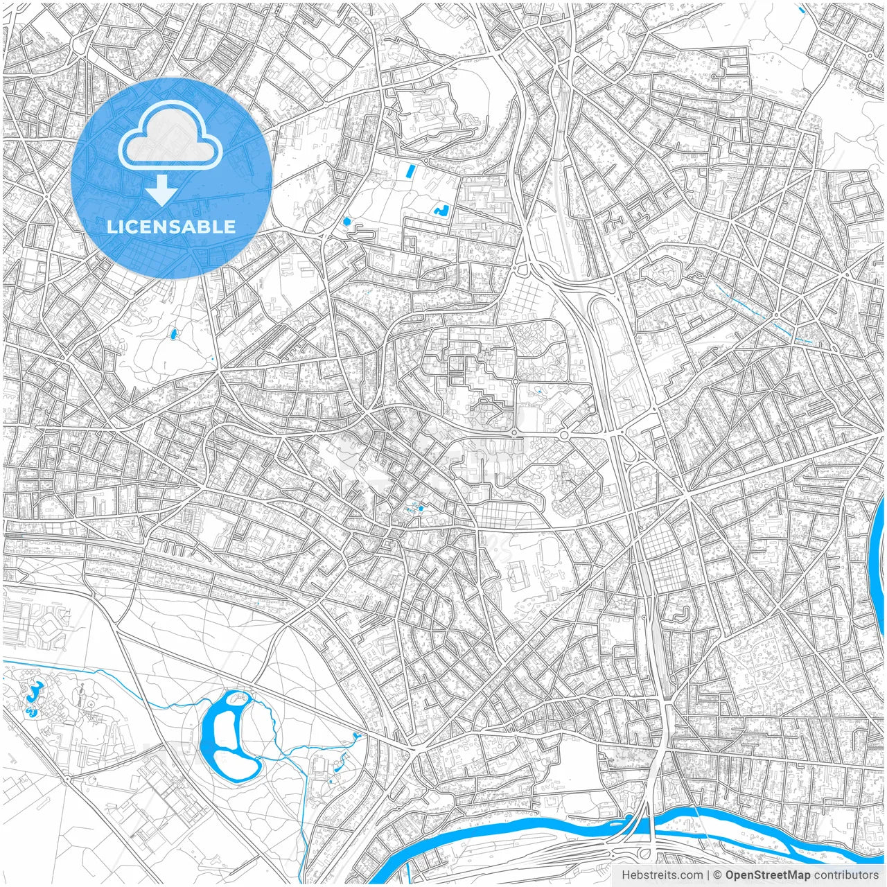 Fontenay-sous-Bois, France, city map with high resolution roads.