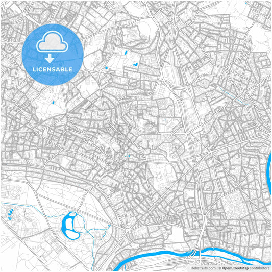 Fontenay-sous-Bois, France, city map with high resolution roads.