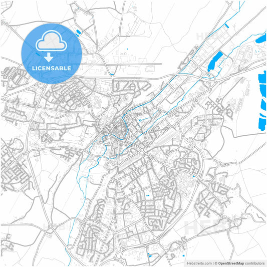 Dreux, Eure-et-Loir, France, city map with high resolution roads.