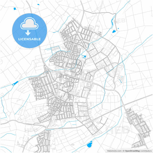 Dietzenbach, Hesse, Germany, city map with high resolution roads.
