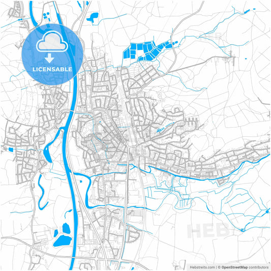 Forchheim, Bavaria, Germany, city map with high resolution roads.