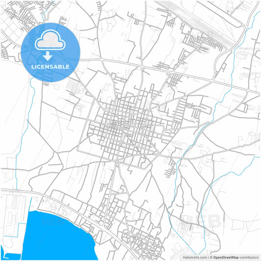 Aspropyrgos, Attica, Greece, city map with high resolution roads.