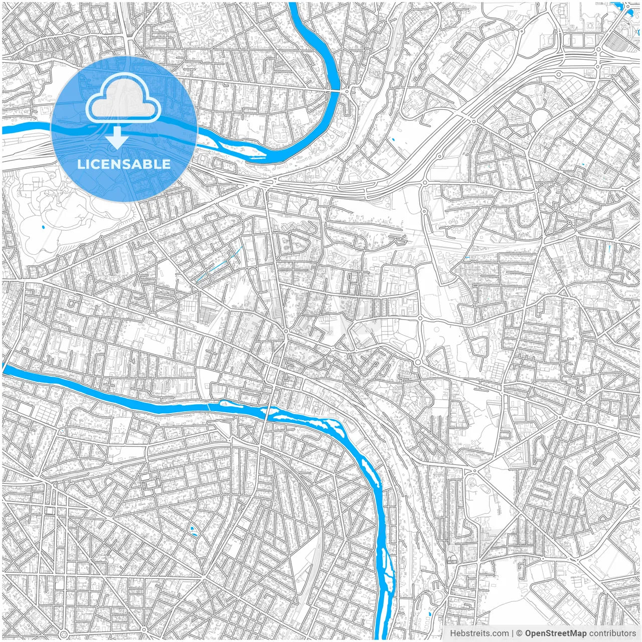 Champigny-sur-Marne, Val-de-Marne, France, city map with high resolution roads.