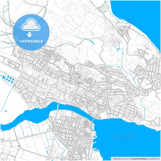 Konstanz, Baden-Wuerttemberg, Germany, city map with high resolution roads.
