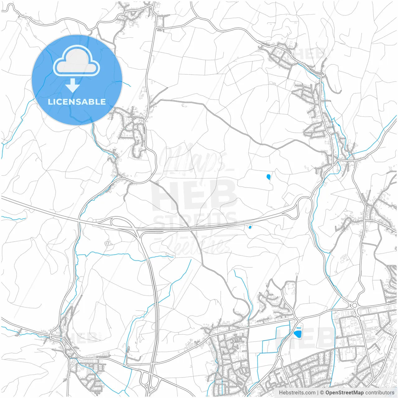 Rheinfelden (Baden), Baden-Wuerttemberg, Germany, city map with high resolution roads.
