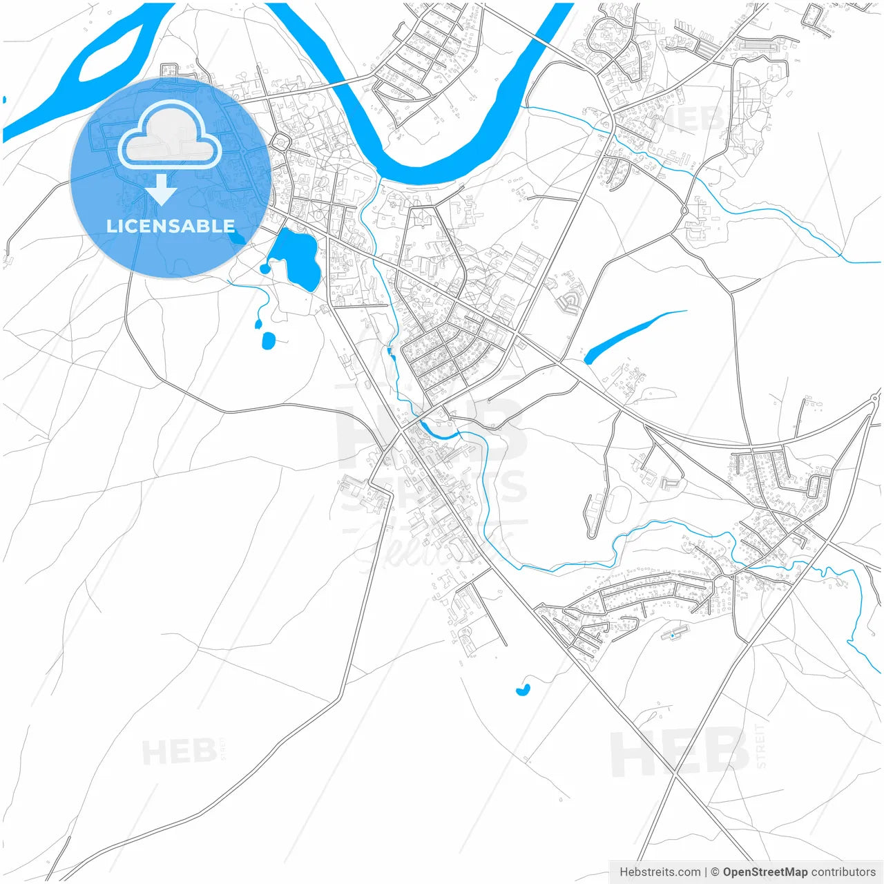 Druskininkai, Alytus County, Lithuania, city map with high resolution roads.