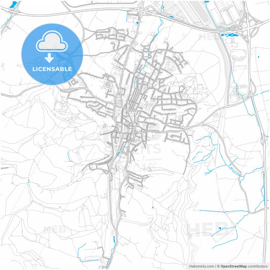 Dudelange, Esch-sur-Alzette, Luxembourg, city map with high resolution roads.