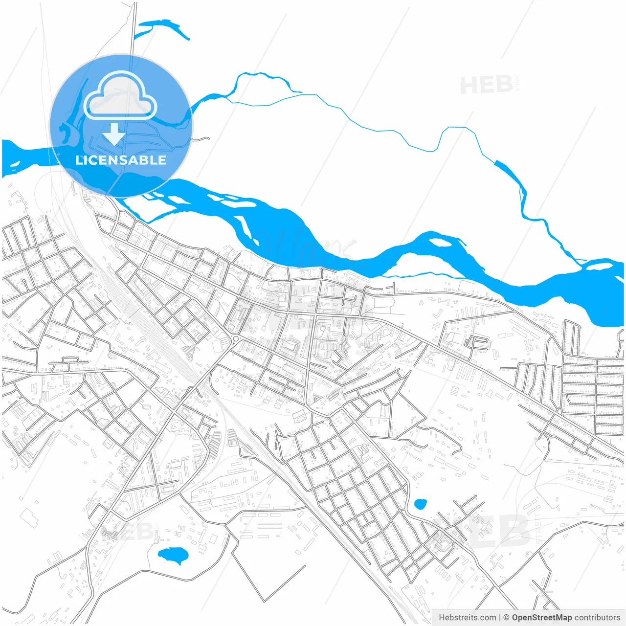 Belogorsk, Amur Oblast, Russia, city map with high resolution roads.
