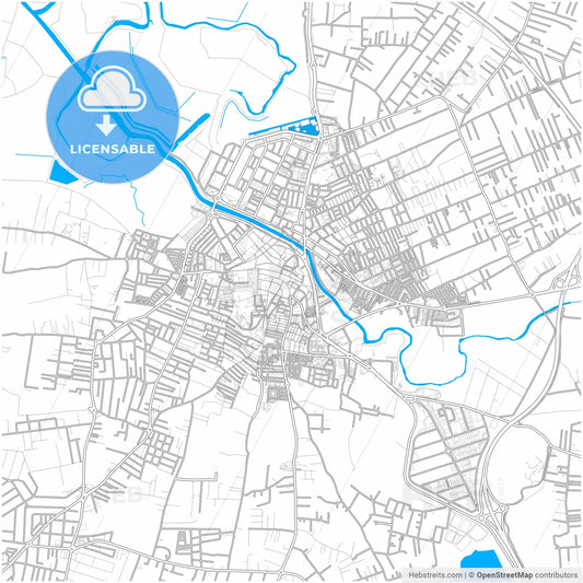 Chiclana de la Frontera, Cádiz, Spain, city map with high resolution roads.