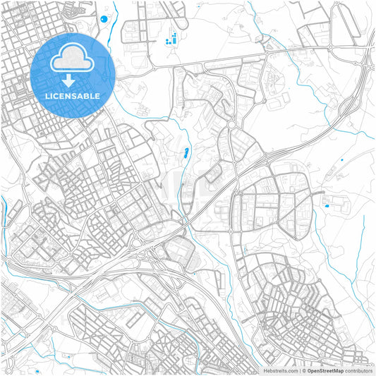 Barberà del Vallès, Barcelona, Spain, city map with high resolution roads.